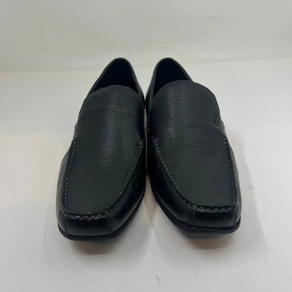Lacoste Argon Lexi 2 Mens 10.5 Black Leather Slip On Loafer‎ Driving Shoes